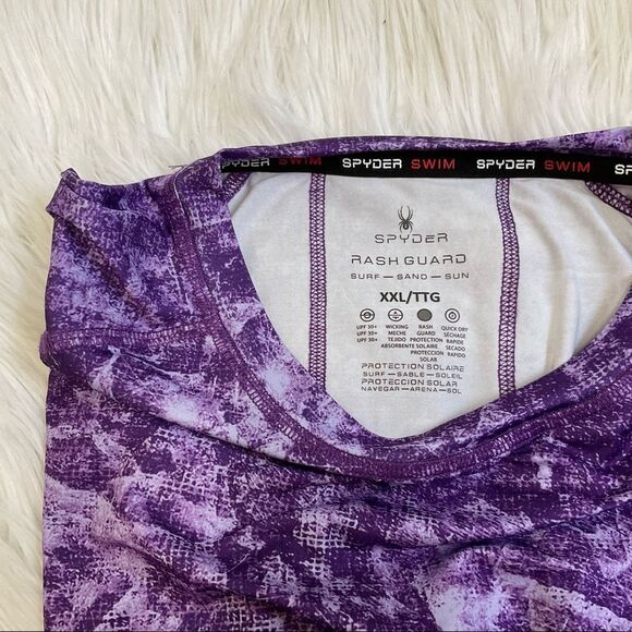 NEW SPYDER SWIM purple rush guard long sleeves UPF30+ multicam XXL - Picture 10 of 15